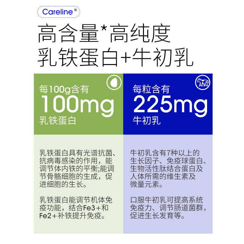 careline青少年儿童乳铁蛋白咀嚼片 Careline海外牛初乳
