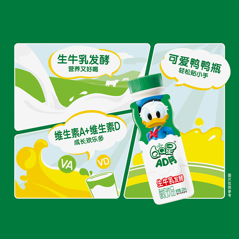 伊利QQ星AD钙酸奶饮品200ml*12瓶生牛乳发酵整箱儿童学生正品牛奶 - 图1