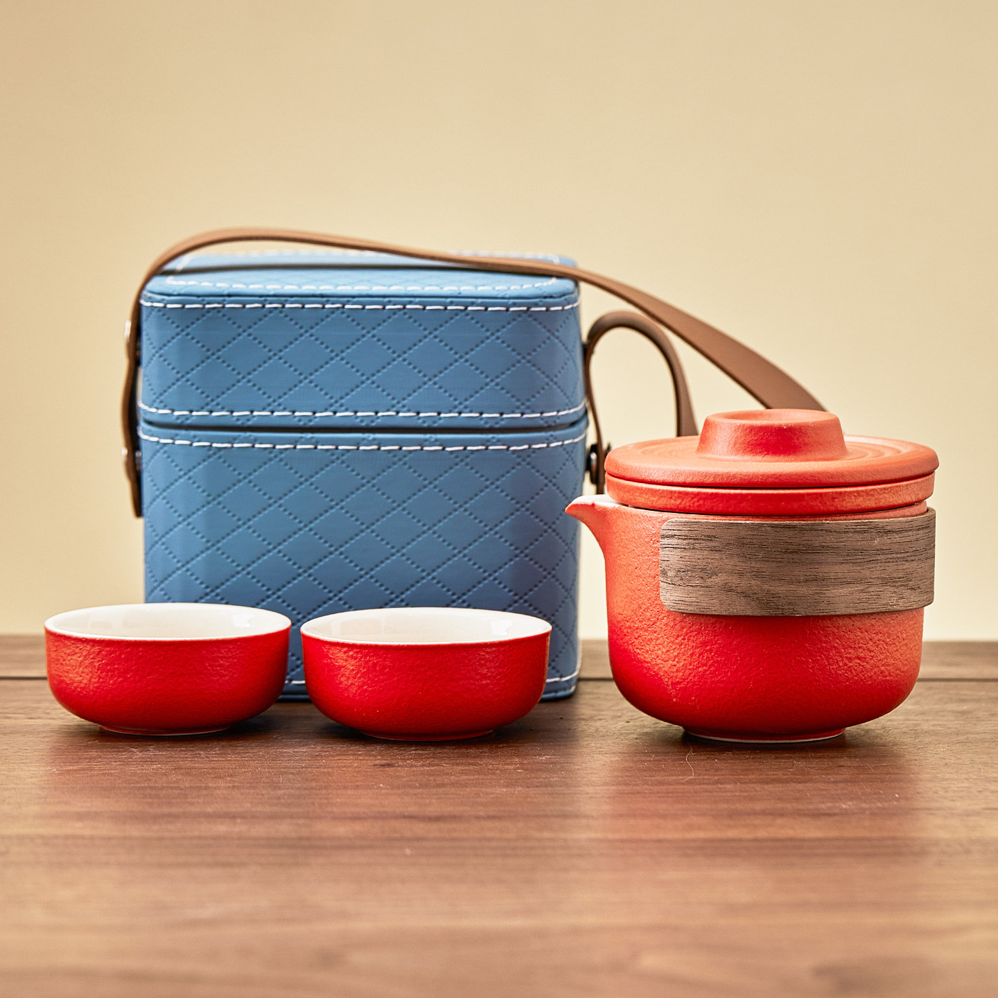 旅行茶具套装户外车载便携式一壶四杯旅游快客杯公司商务礼品logo,淘宝优惠券,粉丝福利购,淘宝优惠卷