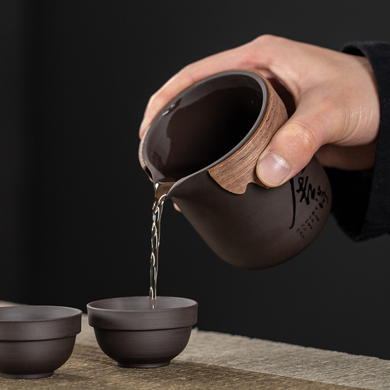 Travel tea set purple sand quick cup tea maker outdoor