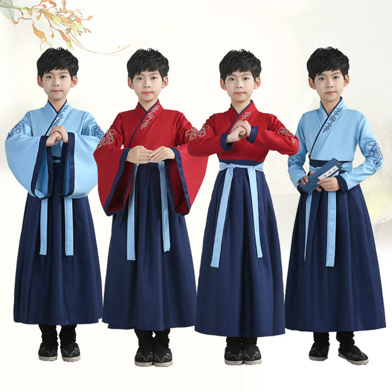 儿童汉服幼儿园古装国学服男女孩书童三字经开笔礼演出服中国风,淘宝优惠券,粉丝福利购,淘宝优惠卷