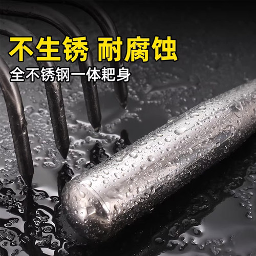 不锈钢小耙子花盆松土捡菌子找蘑菇神器家用种花养花盆栽赶海工具 - 图2