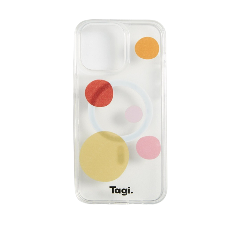 糖果彩绘波点磁吸硬壳适用于15Promax亚克力14莓果樱桃Tagi手绘彩色13透明保护套iPhone12全包手机壳简约防摔