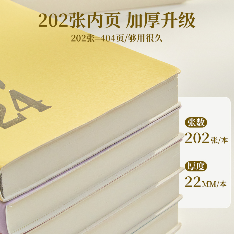 三年二班 2024年日程本计划表笔记本子日历记事本办公365天工作计划学习时间管理每日一页效率手册工作记录本