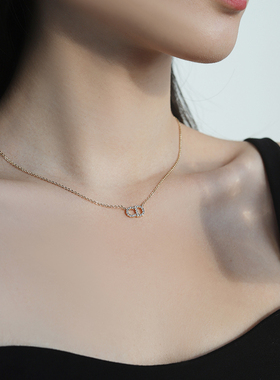 cd简约项链女锁骨链ins镶钻吊坠