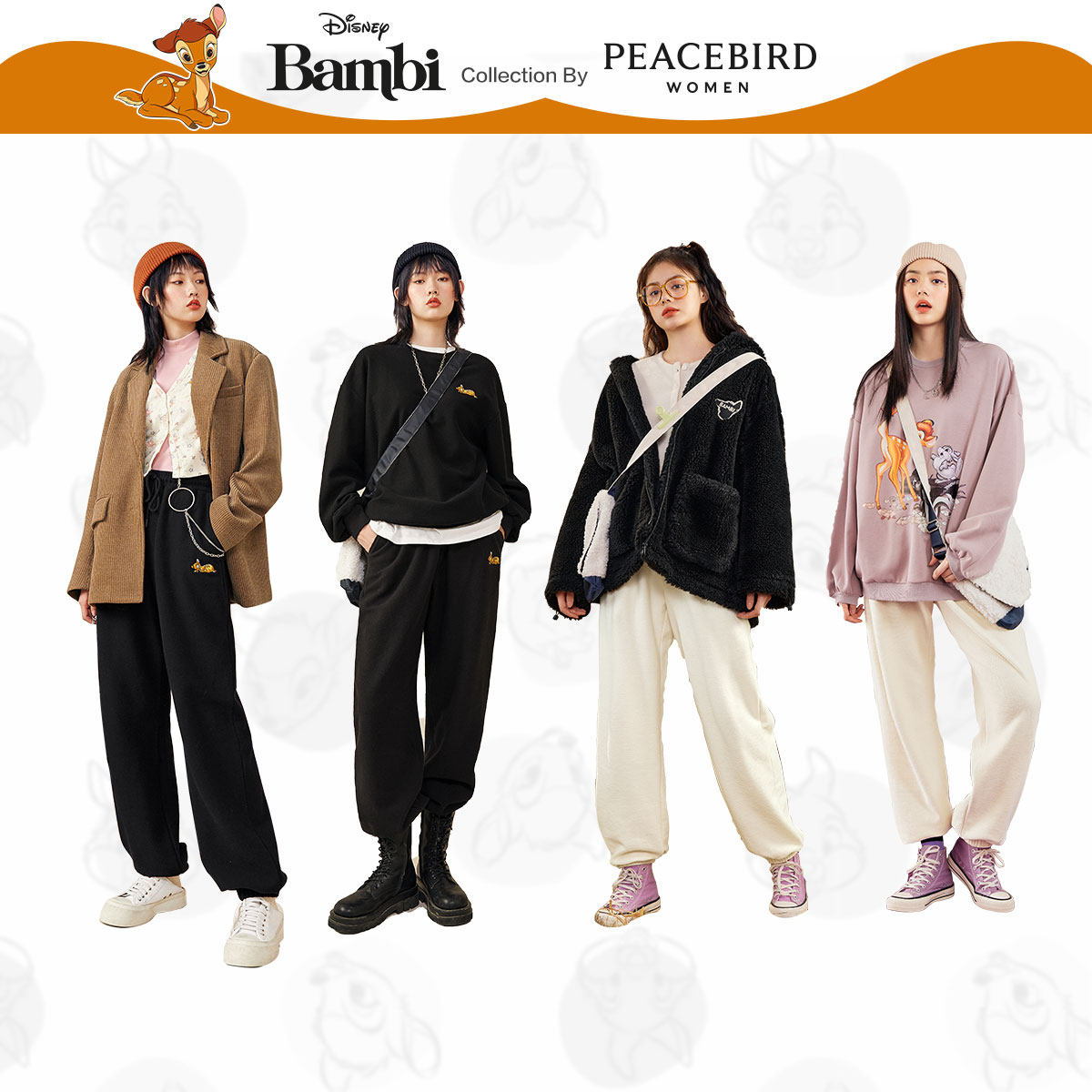 小鹿斑比联名太平鸟女装2020休闲裤 太平鸟慕淳休闲裤