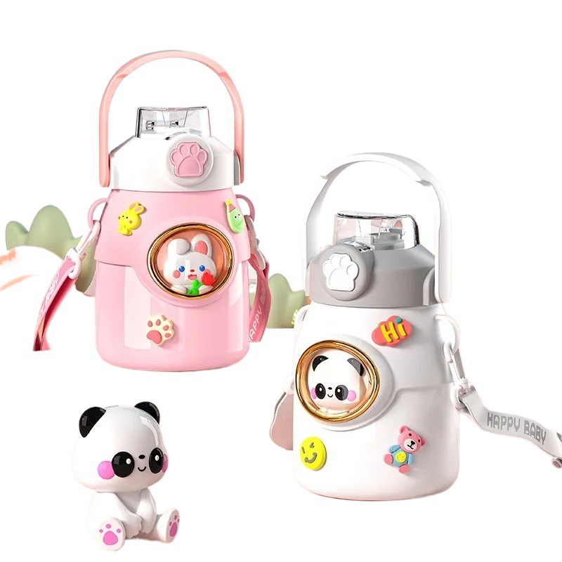 2026保温杯儿童316小学生吸管宝宝女孩可爱上学专用水壶大肚杯子 - 图3