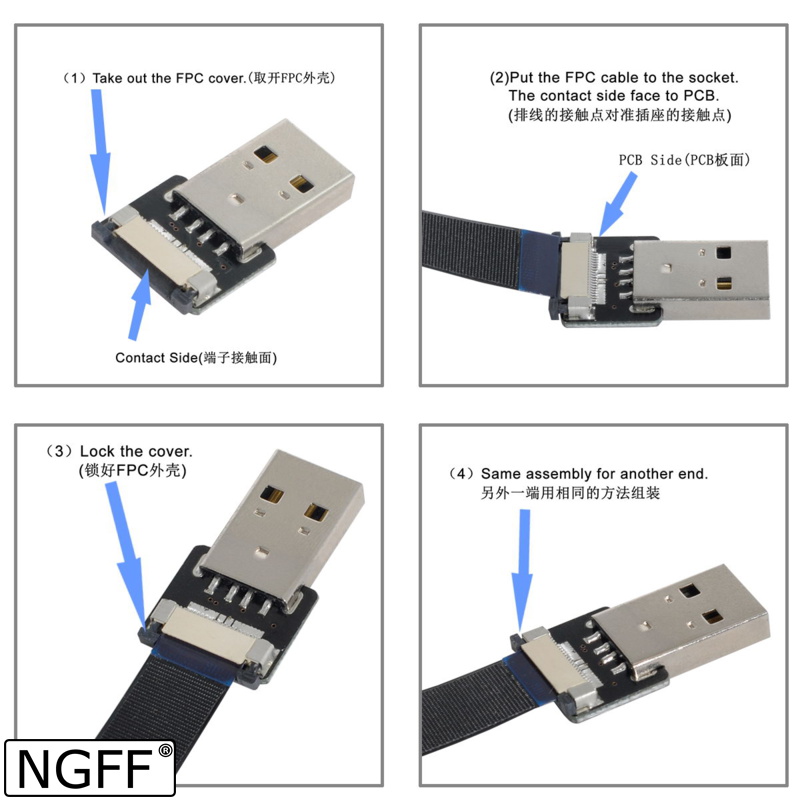 云台监视器Micro Type-C USB2.0排线充电AV安卓手机数据输出 摄像转接线