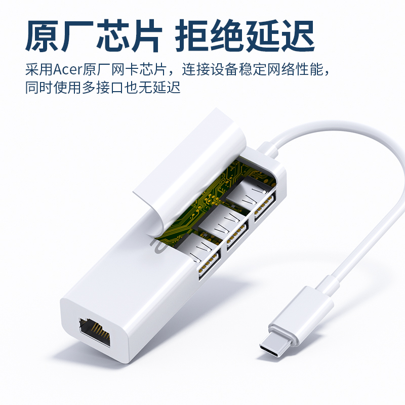 Acer/宏碁usb网线转接口rj45以太网千兆宽带网卡连接头网口转换器typec扩展坞适用于ipad笔记本电脑手机平板 - 图3