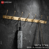 Full copper solid bedroom door rear Xuanguan wardrobe hanging clothes hook wall-mounted light extravagant bathroom clothes Elephant nose row hook wall