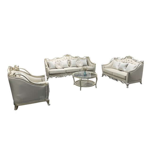 American light luxury solid wood carved sofa, European palace high-end solid wood three-seat sofa, imperial concubine living room combination