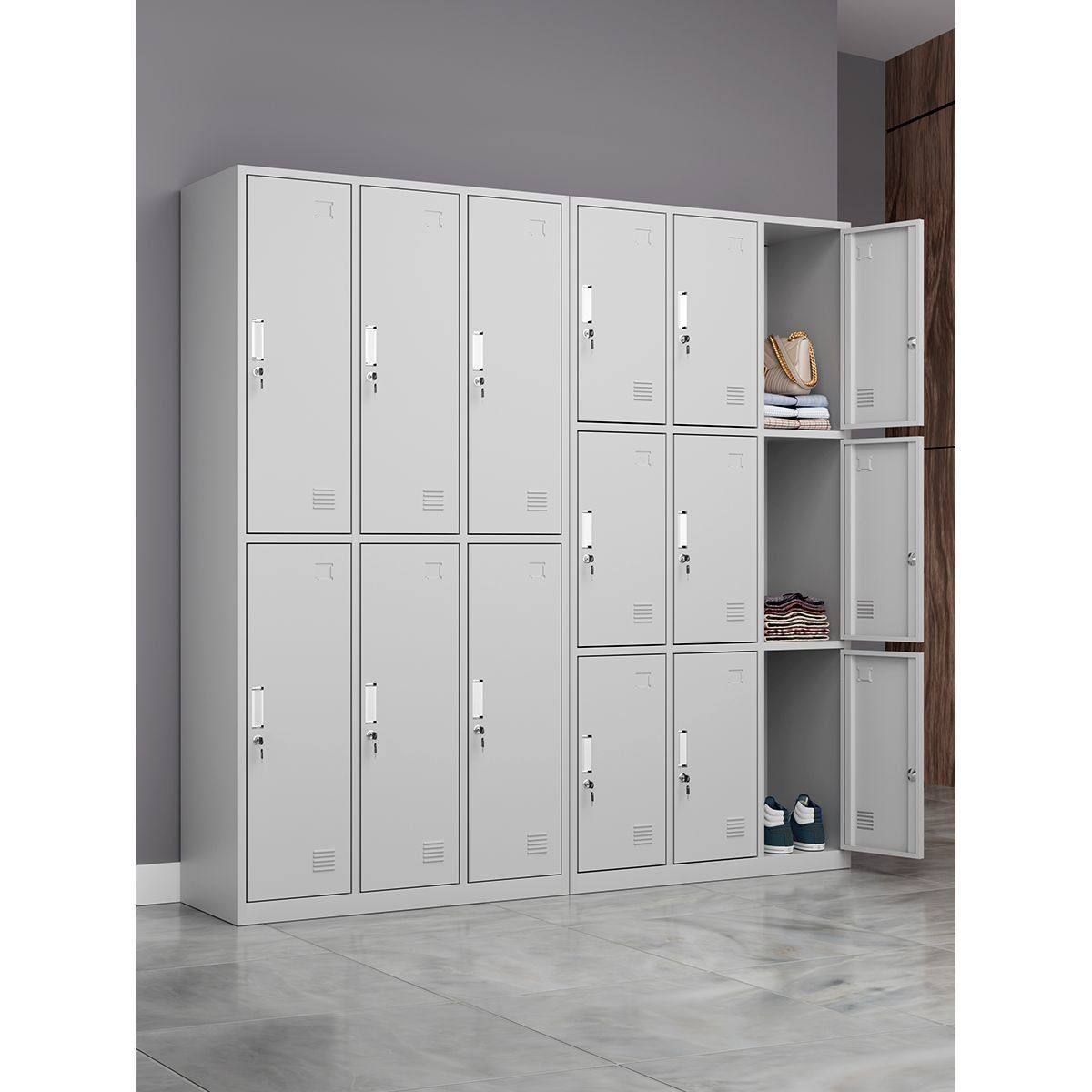 32门更衣柜员工柜健身房铁皮储物存包鞋柜换衣柜职员钢制宿舍衣柜,淘宝优惠券,粉丝福利购,淘宝优惠卷