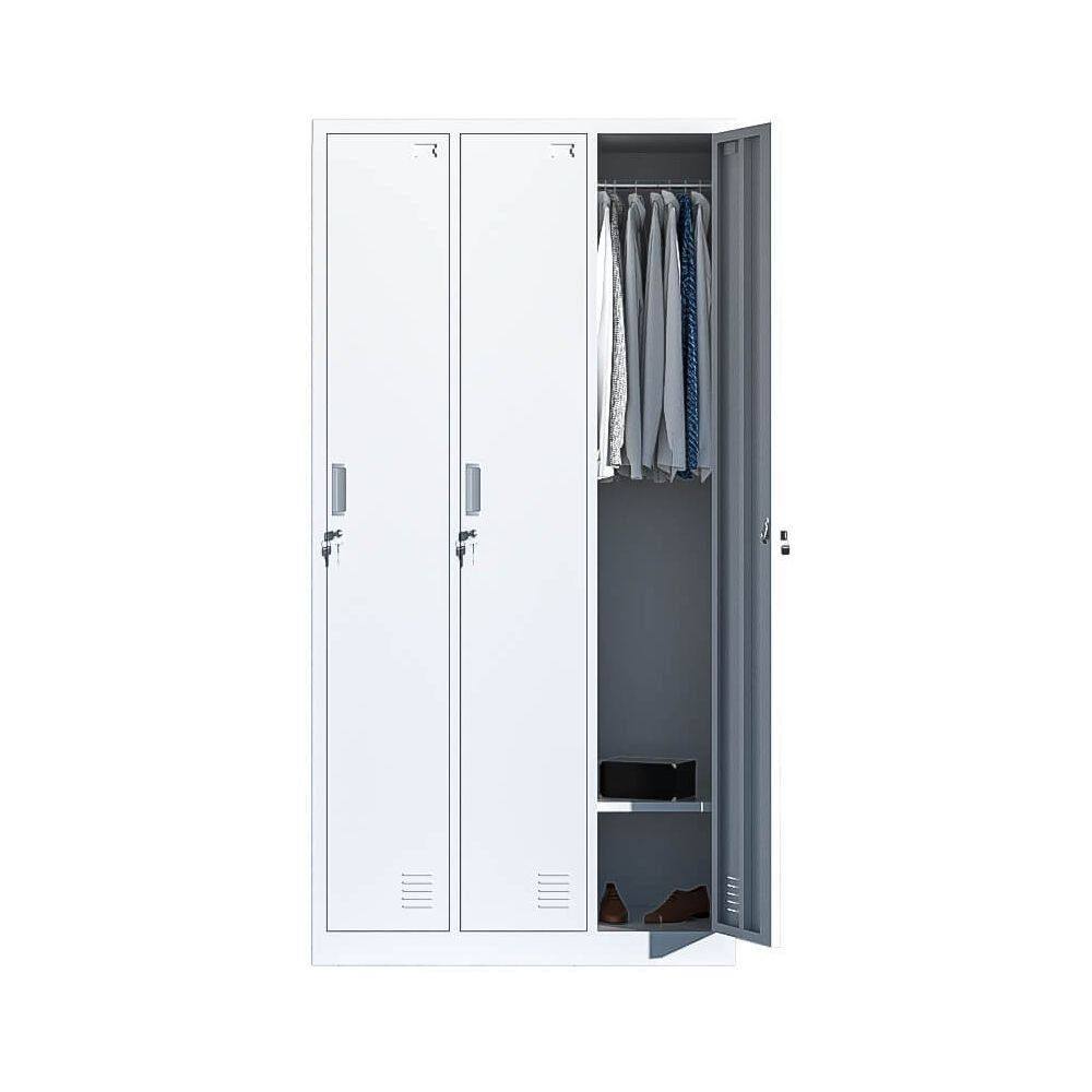 钢制宿舍员工更衣柜铁皮柜三门学生健身房多门碗柜储物柜换衣柜子,淘宝优惠券,粉丝福利购,淘宝优惠卷