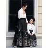 Weaving gold imitation makeup flower horse face skirt mother and daughter clothing