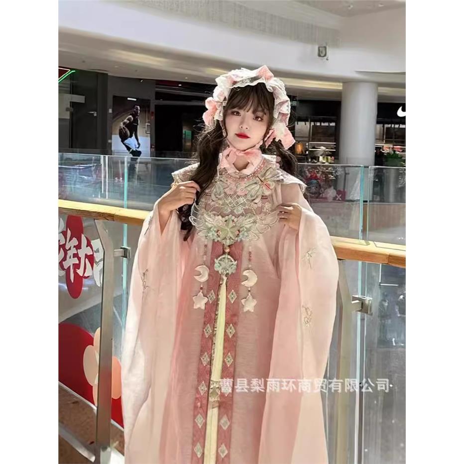 2025 autumn and spring new cherry blossom pink Hanfu