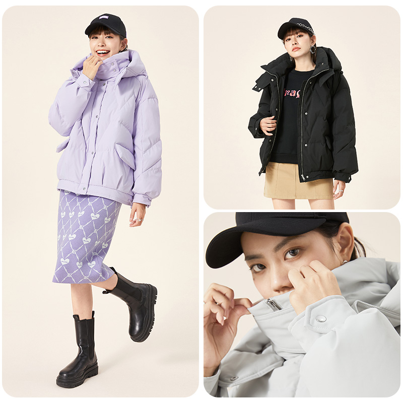 【淘】a21女装休闲短款宽松长袖羽绒 a21女装羽绒服