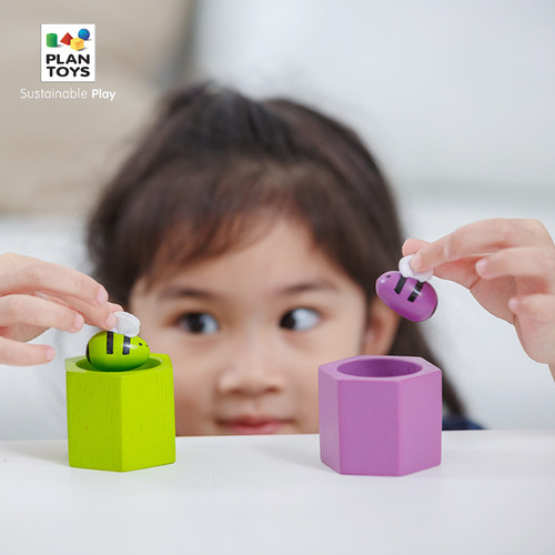 plantoys蒙氏早教益智配对蜂箱游戏儿童玩具木制几何形状4125礼物 - 图3