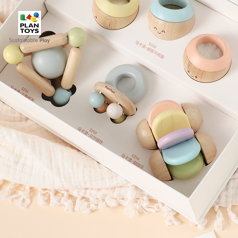 【送礼甄选】plantoys马卡龙木制摇铃 plantoys玩具摇铃