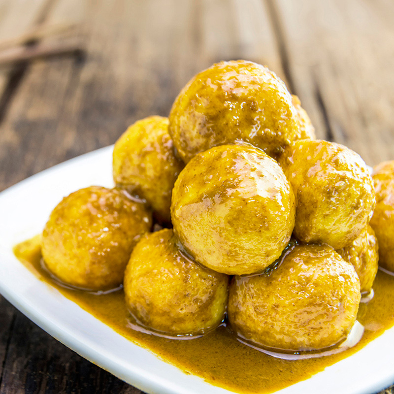 四海鱼蛋咖喱鱼蛋711鱼丸豆捞商用香港火锅烧烤摆摊野餐丸子配酱,淘宝优惠券,粉丝福利购,淘宝优惠卷