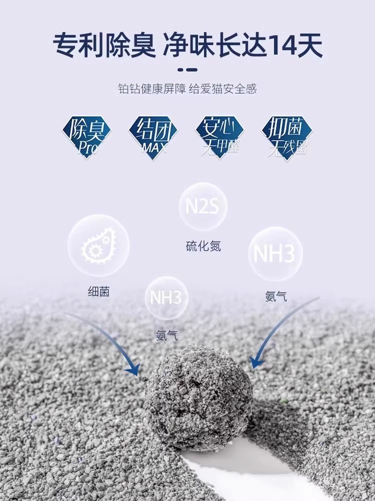 香型钻k紫标香味除臭铂包邮猫砂猫沙猫砂膨润土35g6活性炭 - 图1