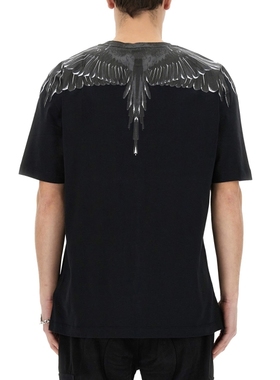 MARCELO BURLON（箱包）新款男装印有图标翅”图案的T恤圆领短袖