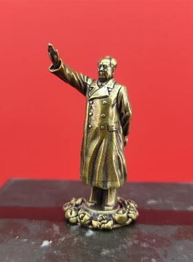 毛伟人桌面摆件黄铜东方红太阳教员毛主席桌面摆件伟人金属雕像毛