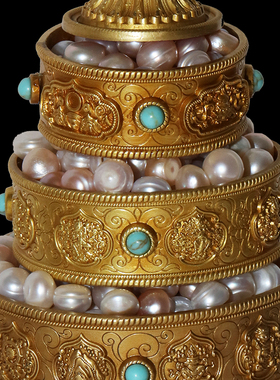 慧宝珍珠摆件供品七宝石桌面摆件