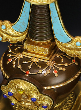 慧宝如来八塔黄铜佛堂桌面摆件