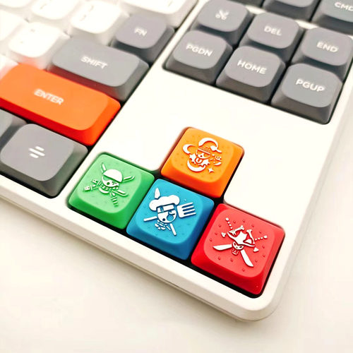 海贼王系列路飞矮轴十字轴机械键盘个性手工创意树脂键帽 - 图1