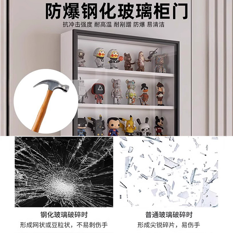 手办展示柜盲盒展示收纳柜玄关壁挂展示柜墙上小摆件架玻璃置物架,淘宝优惠券,粉丝福利购,淘宝优惠卷