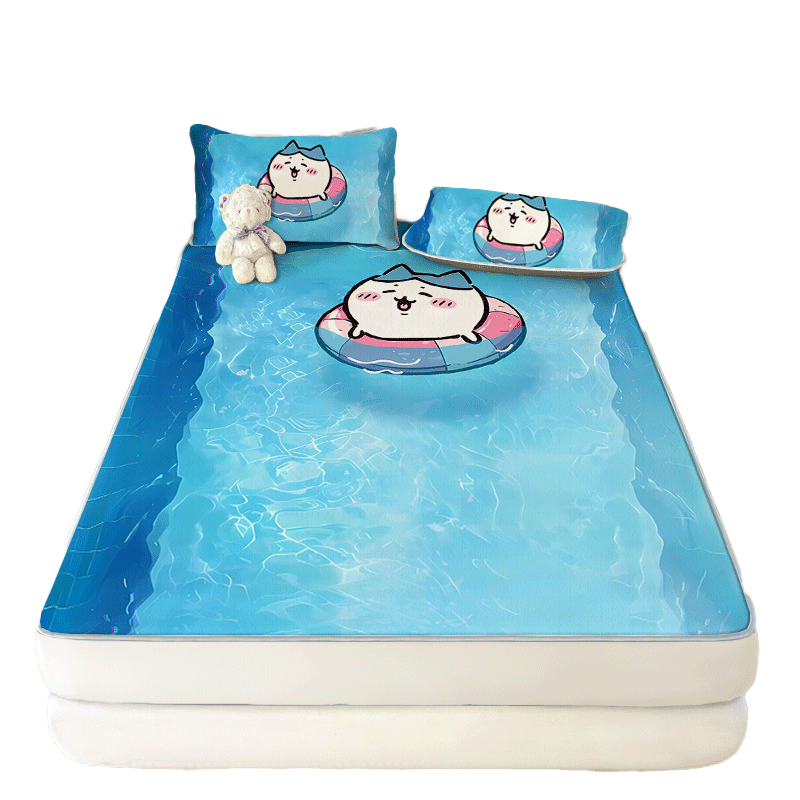 日单小可爱飞鼠夏季凉席牛奶丝冰丝席宿舍卧室三件套可折叠水洗,淘宝优惠券,粉丝福利购,淘宝优惠卷