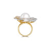 LynnHaven SKY Star Track 18K Gold Australian White Seawater Pearl Ring Diamond Hand Accessories Light Luxury Gift