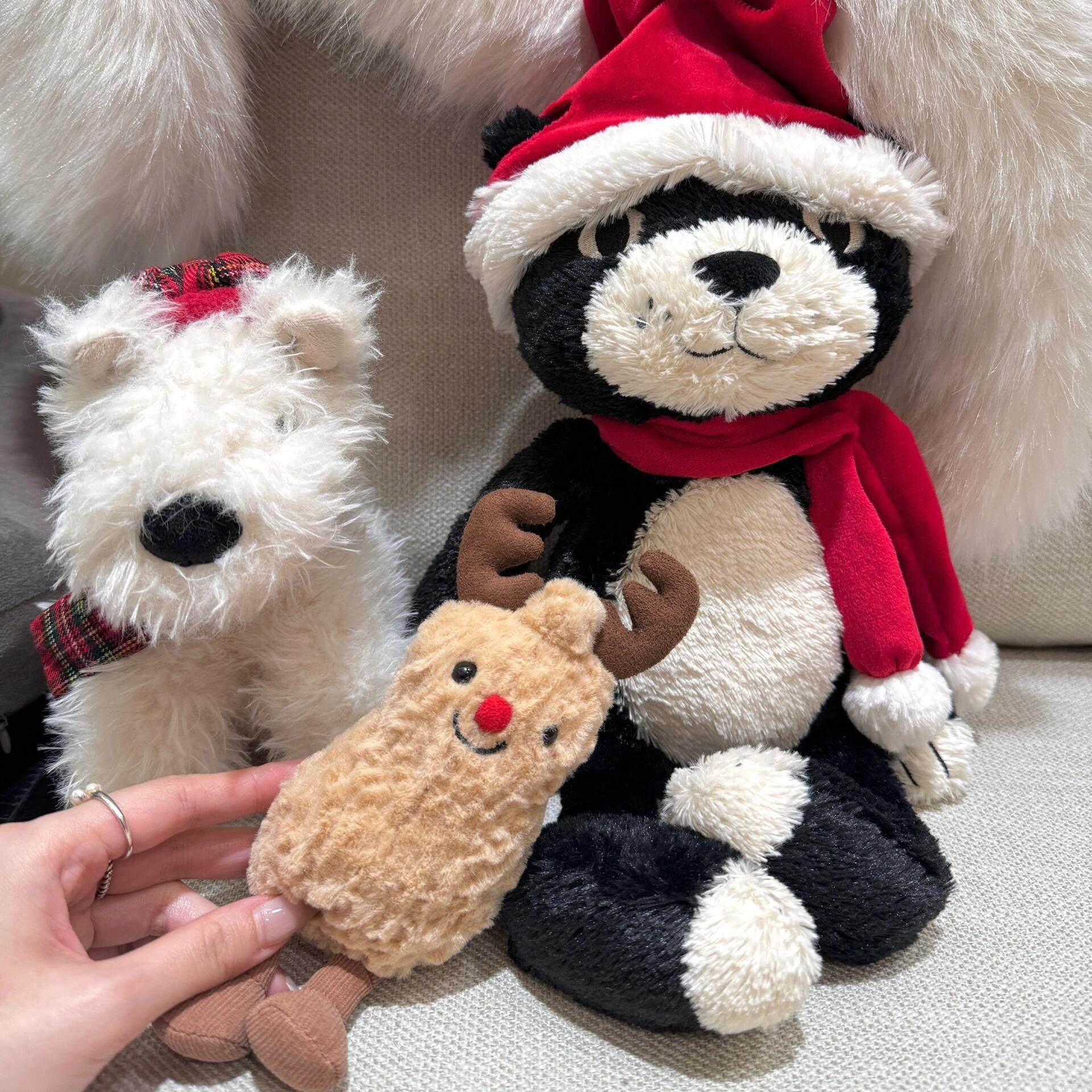 英国Jellycat2024圣诞节企鹅驯鹿花生雪人圣诞挂饰毛绒玩具礼物 - 图3