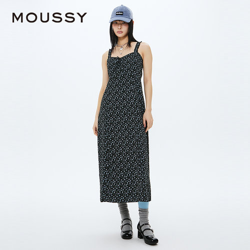 MOUSSY 春季甜美俏皮森系度假风碎花吊带连衣裙女028HS730-1871 - 图0