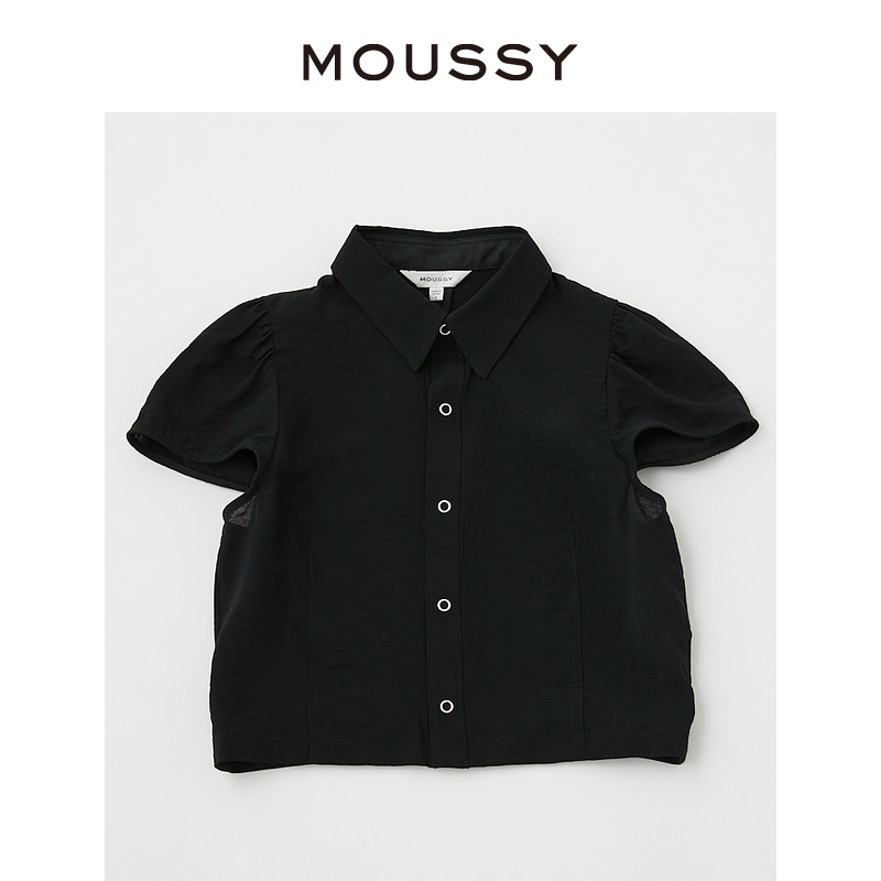 MOUSSY 春夏新品甜美风飞飞袖短款短袖衬衫女010GSA30-221 - 图3