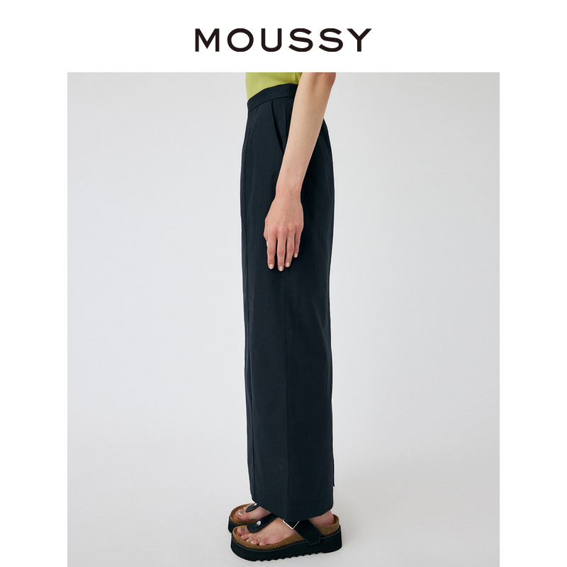 MOUSSY 2023春夏新品通勤简约风后摆开叉松紧半身裙010GS730-1800 - 图1