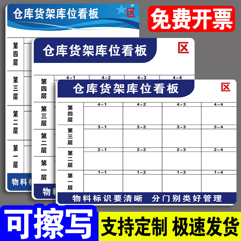 仓库货架管理看板仓库库位定位陈列物料出入标识牌库房可目视化标识卡先进先出车间信息栏库存仓储导视挂牌