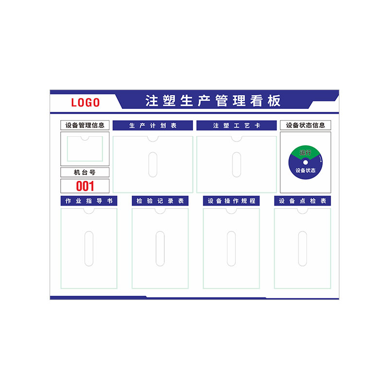 注塑工厂生产车间标识牌看板公示栏亚克力卡槽设备运行状态管理维护维修标识数字号码编号机器维检故障提示牌 - 图3