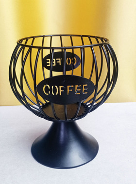 直销创意铁艺咖啡胶囊收纳筐大围栏底座果冻框圣女杯铁艺摆件定制