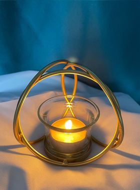 直销简约铁艺烛台婚礼影视道具浪漫时光摆件餐厅卧室小摆设定制