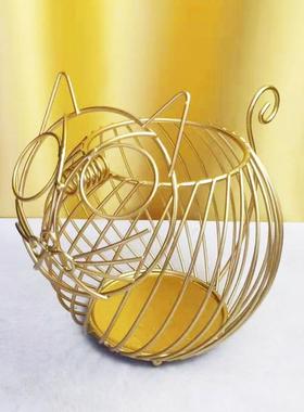 直销创意卡通猫和老鼠咖啡胶囊铁艺架子水果篮干果收纳架摆件定制