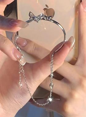 2027双层蝴蝶链条手镯手环女镂空仙女百搭手饰甜美毕业礼物手链