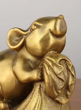 铜钱铜布金钱鼠生肖老鼠摆件家居客厅装饰工艺品五鼠定制