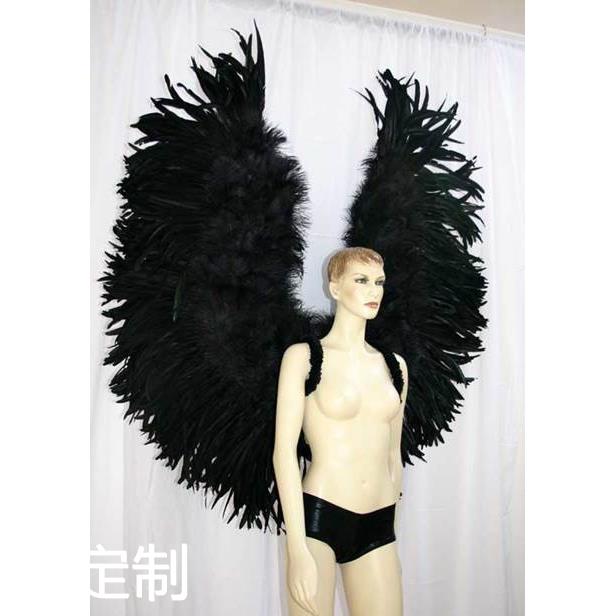 万圣节暗夜黑天使羽毛翅膀仙女变装拍照写真摄影演出表演走秀道具