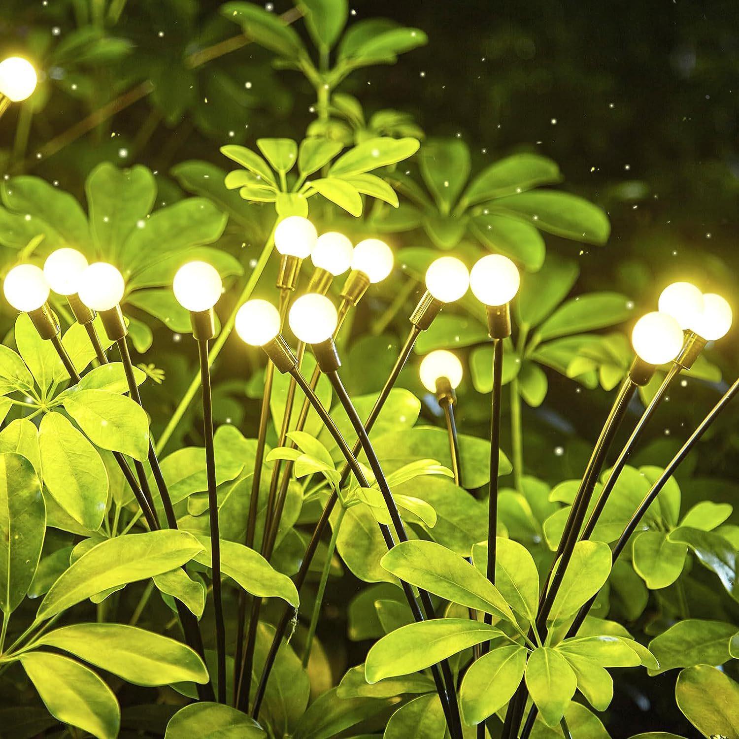太阳能庭院灯户外防雨花园萤火虫灯插地草坪星光闪烁景观氛围装饰