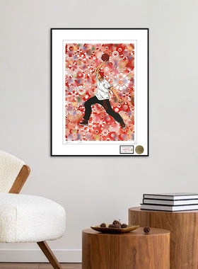 DeathNYC签名限量版画装饰画村上隆太阳花挂画男生房间卧室壁画