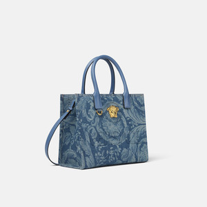【季末优惠】VERSACE/范思哲 Barocco La Medusa小号丹宁托特包