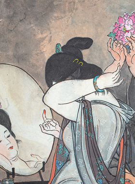 国画大家戴敦邦唐诗宋词系列高级版画芙蓉帐暖国风挂画限量版画