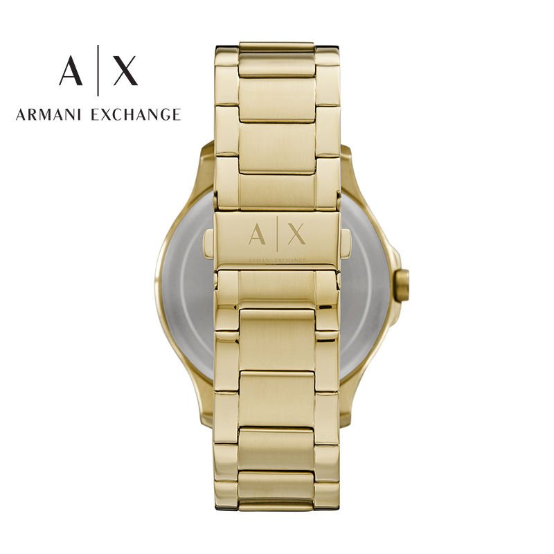 阿玛尼Armani Exchange手表钢带金色表盘休闲石英轻奢腕表AX2415