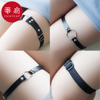 ໂສ້ງຂາວົງແຫວນ leggings ins leg ring women dark calf punk garter sexy jk Japanese accessories shorts